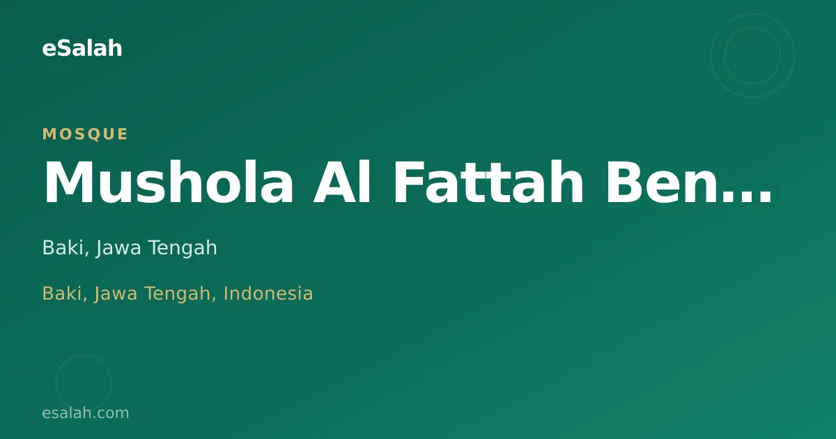 Mushola AL-Fattah: Tempat Berkumpul yang Menenangkan di Cilacap